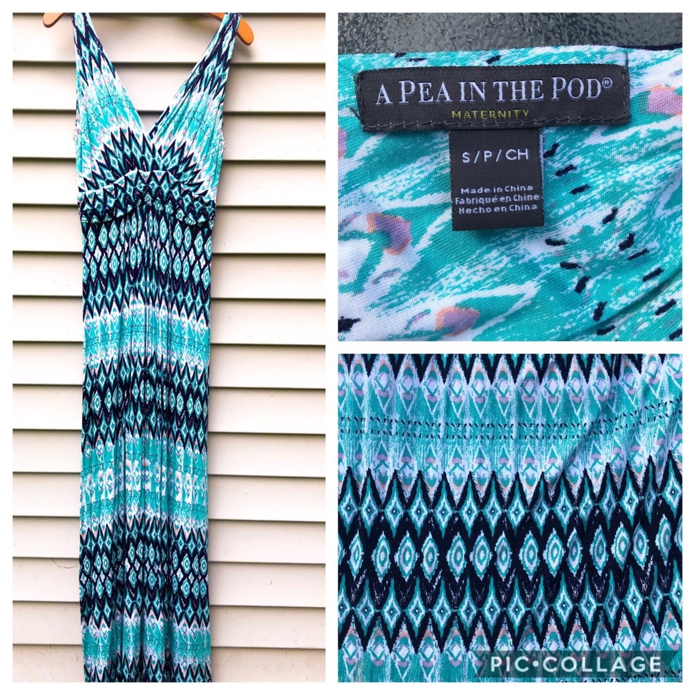 Small Petitie Pea in a Pod Maternity Maxi Dress